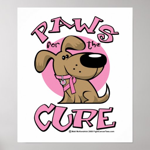 Breast Cancer Paws for the Cure Dog Posters