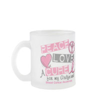 Breast Cancer PEACE, LOVE, A CURE 1 (Girlfriend) mugs by awarenessgifts Breast Cancer PEACE, LOVE, A CURE 1 (Girlfriend) mugs