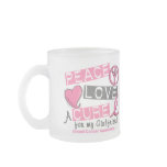 Breast Cancer PEACE, LOVE, A CURE 1 (Girlfriend) Mugs