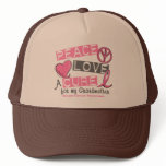 Breast Cancer PEACE, LOVE, A CURE 1 (Grandmother) Hat