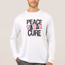 Breast Cancer Peace Love Cure T Shirts