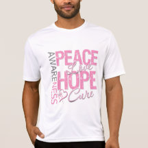 Breast Cancer Peace Love Cure Tshirts
