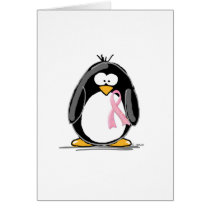Breast Cancer Penguin Greeting Cards