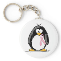 Breast Cancer Penguin Keychains