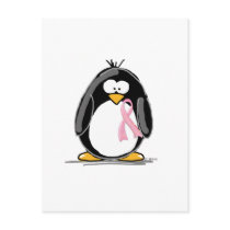 Breast Cancer Penguin Post Card