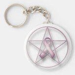 Breast Cancer Pentagram keychains