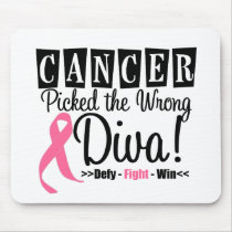 Breast Cancer Picked The Wrong Diva v2 Mousepads