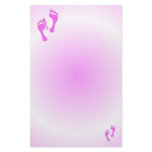 Breast Cancer Pink Foot Prints Stationary Stationery