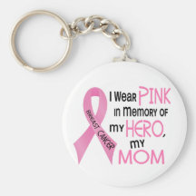 Breast Cancer PINK IN MEMORY OF MY MOM 1 Keychains