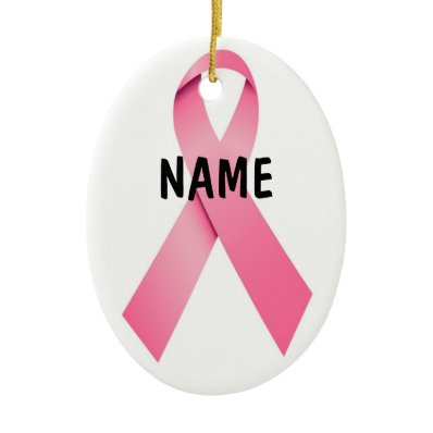 Breast Cancer Pink Ribbon Christmas Ornaments