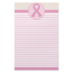 Breast Cancer Pink Ribbon Lined Stationery