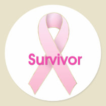 Breast Cancer Pink Ribbon - Survivor Stickers by mrssocolov Breast Cancer Pink Ribbon - Survivor Stickers