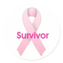 Breast Cancer Pink Ribbon - Survivor Stickers by mrssocolov Breast Cancer Pink Ribbon - Survivor Stickers