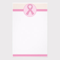 Breast Cancer Pink Ribbon Unlined stationery