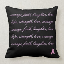 Breast Cancer Quote Throw Pillow