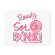 Breast Cancer Ready, Set, Go Pink! Postcards