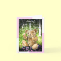 Breast Cancer Remission--Teddy Bear--Pink Ribbons cards