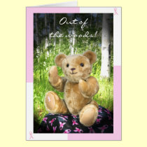 Breast Cancer Remission--Teddy Bear--Pink Ribbons cards