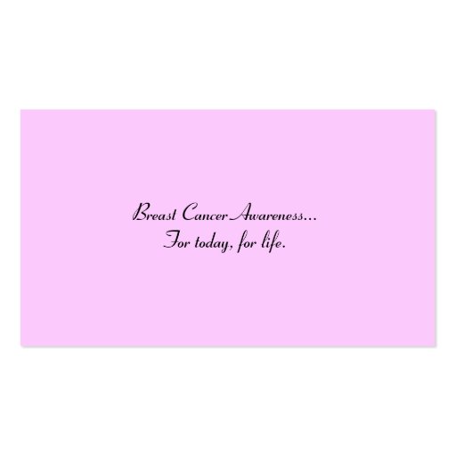 Breast Cancer Ribbon Business Cards (back side)