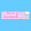Breast Cancer Ribbon, Butterfly, I'm a Survivor . bumper stickers by Shevdevsar Breast Cancer Ribbon, Butterfly, I'm a Survivor . bumper stickers