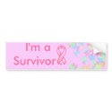 Breast Cancer Ribbon, Butterfly, I'm a Survivor . bumper stickers by Shevdevsar Breast Cancer Ribbon, Butterfly, I'm a Survivor . bumper stickers