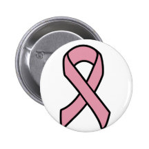 Breast Cancer Ribbon Button