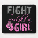 Breast Cancer Ribbon Gloves Fight Like a Girl Mousepads