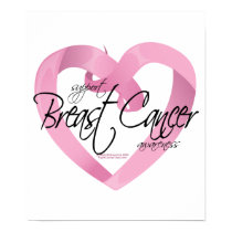 Breast Cancer Ribbon Heart posters