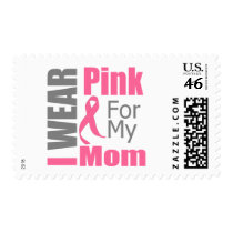 Breast Cancer Ribbon I Wear Pink Mom Stamp