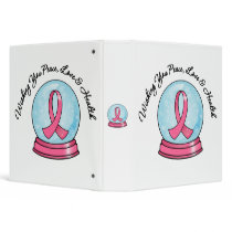 Breast Cancer Ribbon Merry Christmas v2 Snowglobe binders