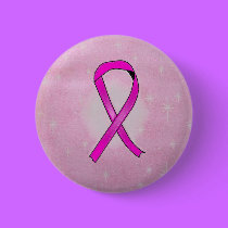 breast cancer ribbon sparkles buttons
