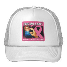 Breast Cancer Rosie Riveter - Fight Like a Girl Trucker Hat