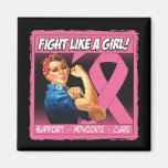 Breast Cancer Rosie Riveter - Fight Like a Girl Refrigerator Magnets