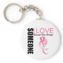 Breast Cancer Someone I Love Earned Her Wings Keychains