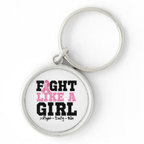 Breast Cancer Sporty Fight Like a Girl Key Chain
