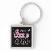 Breast Cancer Sporty Fight Like a Girl Keychain