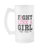 Breast Cancer Sporty Fight Like a Girl Coffee Mug