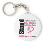 Breast Cancer Stand Alongside My Wife Keychains