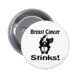 Breast Cancer Stinks Skunk Awareness Design Pin