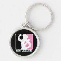 Breast Cancer Strength Fight Like A Girl Keychain