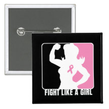 Breast Cancer Strength Fight Like A Girl Pins
