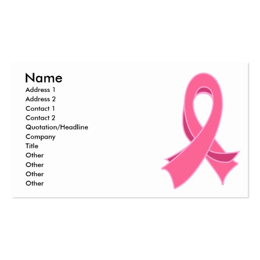 Breast Cancer Stylish Ribbon Business Card