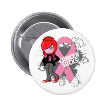 Breast Cancer Sucks Pinback Buttons