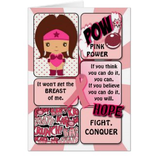Breast Cancer Super Hero Card