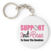 Breast Cancer Support 2nd Base Keychain