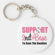 Breast Cancer Support 2nd Base Keychain
