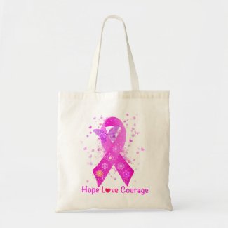 Breast Cancer Support Canvas Bags