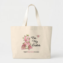 Breast Cancer Support Sister Canvas Bag