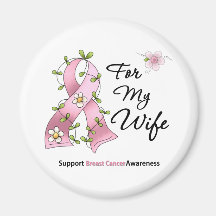 Breast Cancer Support Wife Fridge Magnets
