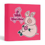 Breast Cancer Survive Awareness Pig 3 Ring Binders